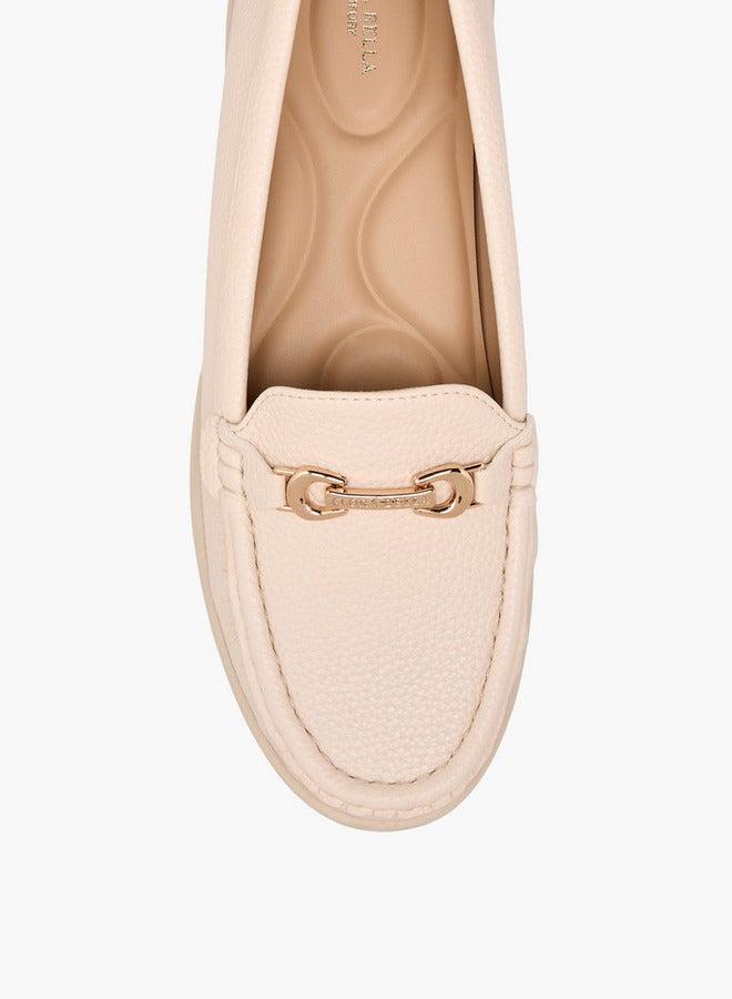 Flora Bella By Shoexpress Metal Accent Loafers with Wedge Heels - Image 4