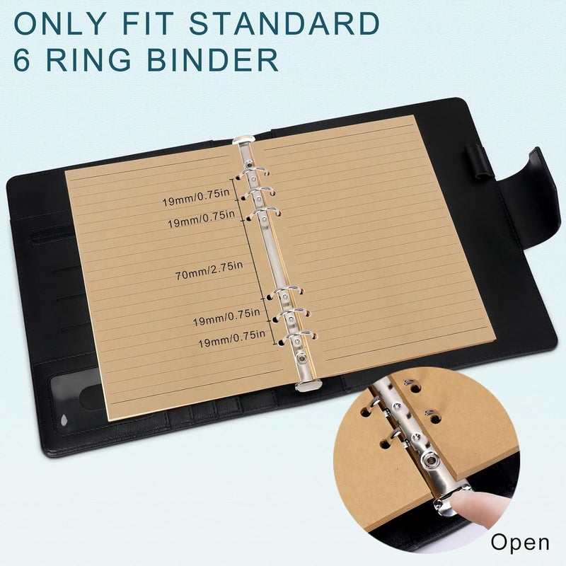 Toplive [3 Pack] A5 Refill Paper - 100GSM Thick 6 Hole Filler Inserts, 135 Sheets (270 Pages) for 6 Ring Binder Journal Notebook, Lined Kraft - Image 5