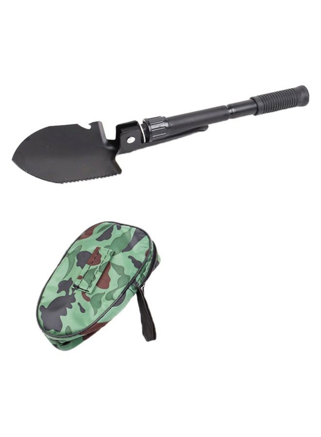 Pyle Heavy-Duty Compact Folding Utility Shovel - High-Carbon Steel w/ 3-Way Folding Design, Multi-Tool for Off Road, Camping, Gardening, Beach, Digging Dirt, etc. w/Carrying Pouch - PyleSport PHMDSH11 - Image 1