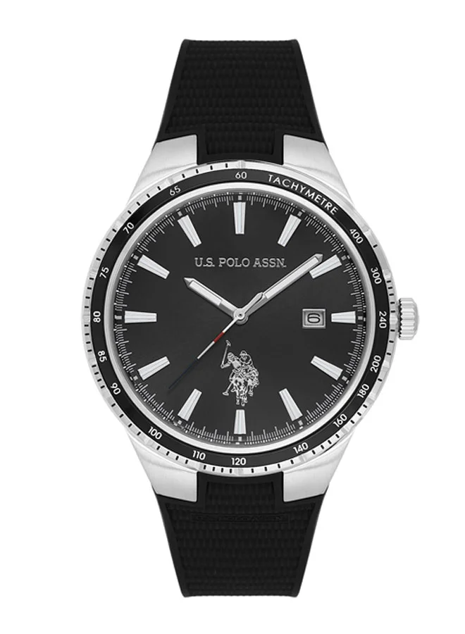 U.S. Polo Assn. Fundamental Silicone Strap Quartz Analog Watch for Men, 41mm