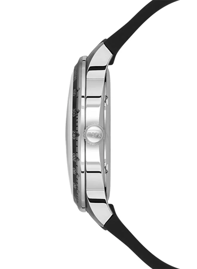 U.S. Polo Assn. Fundamental Silicone Strap Quartz Analog Watch for Men, 41mm