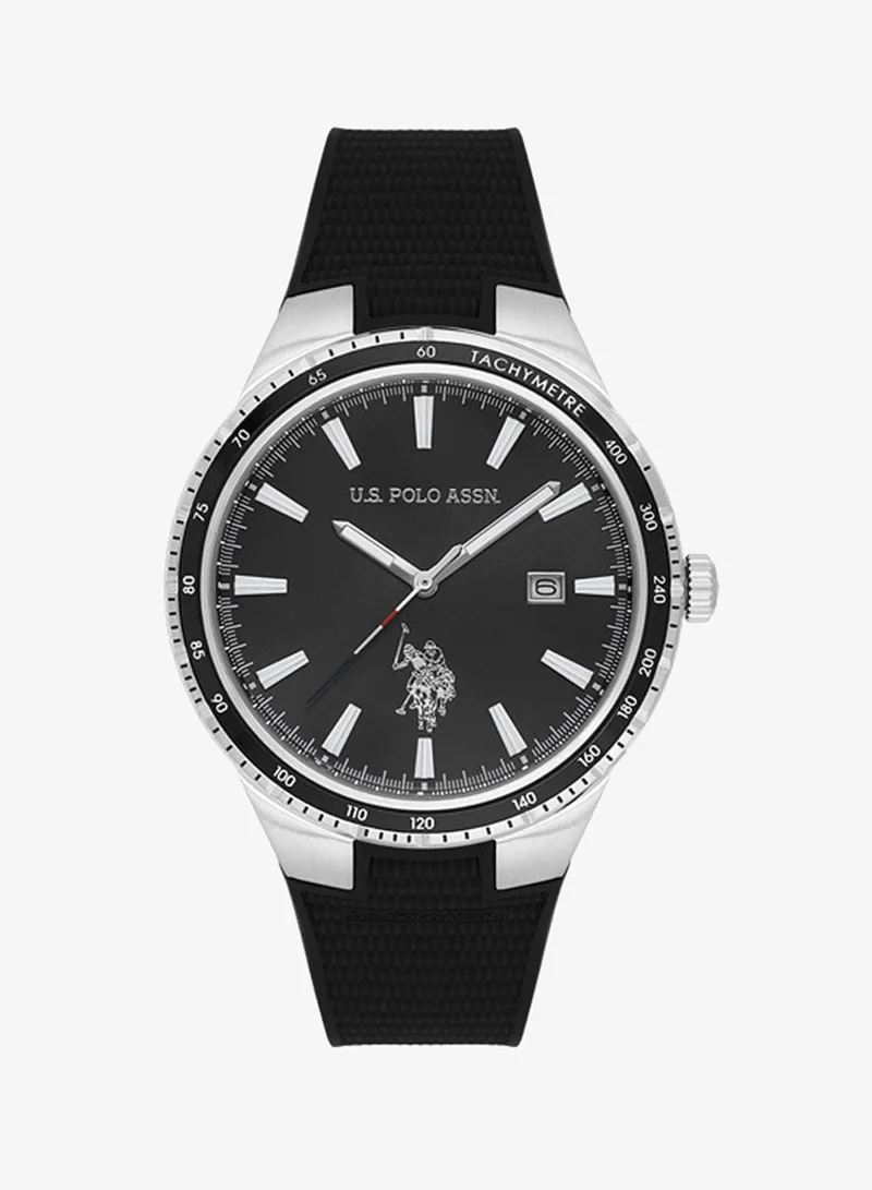 U.S. Polo Assn. Fundamental Silicone Strap Quartz Analog Watch for Men, 41mm