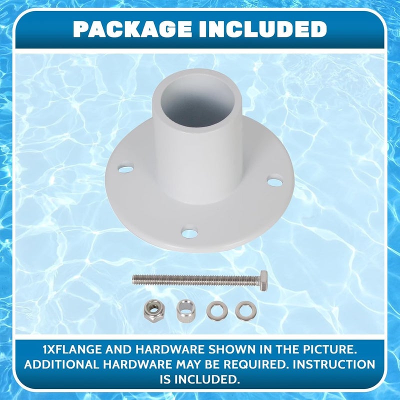 ECOTRIC Deck Anchor Flange Cast Aluminum Above Ground Pool Ladders/Handrails/Slide - 1 7/8” Inch Diameter of 1.9"(1Pc) - Image 5