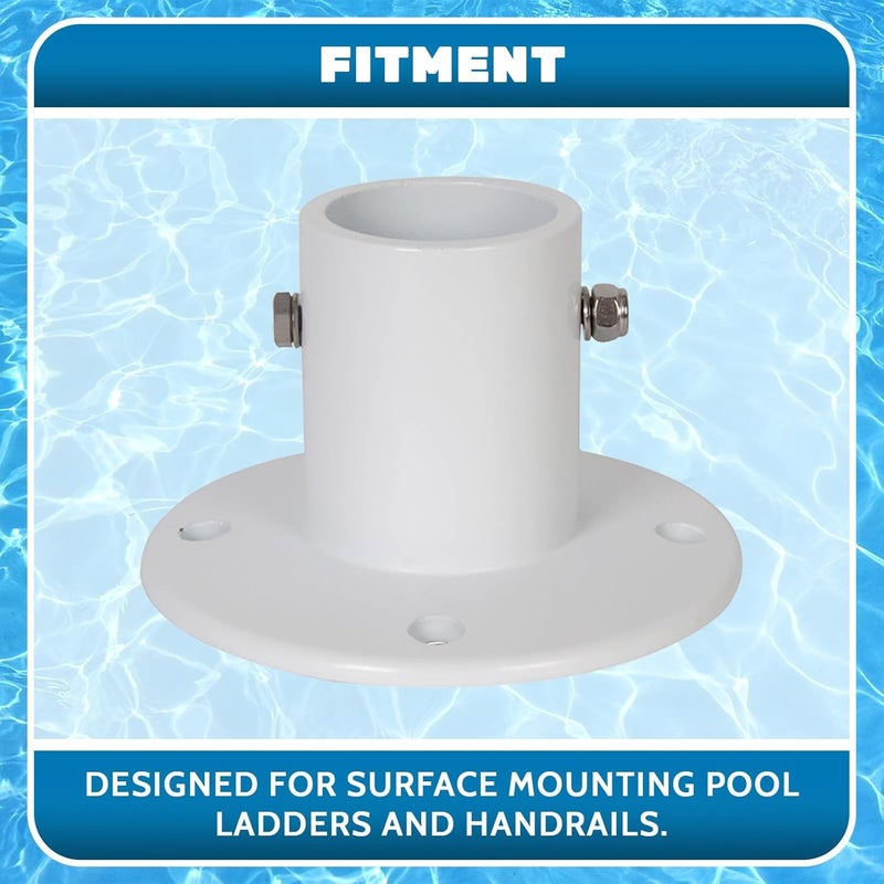 ECOTRIC Deck Anchor Flange Cast Aluminum Above Ground Pool Ladders/Handrails/Slide - 1 7/8” Inch Diameter of 1.9"(1Pc) - Image 3