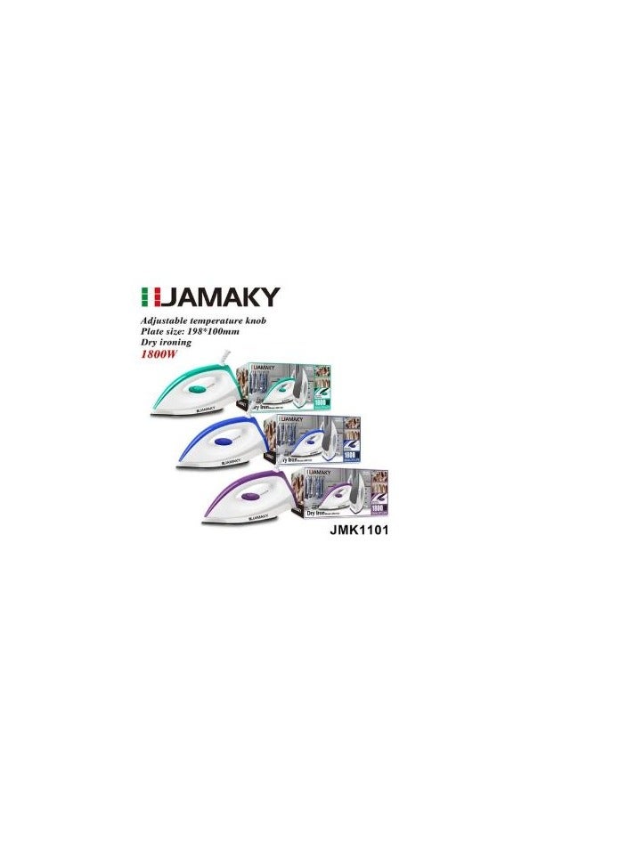 جامايكا مكواة جافة JMK 1101 - كيّ سهل وقوي بقوة 1800 واط 