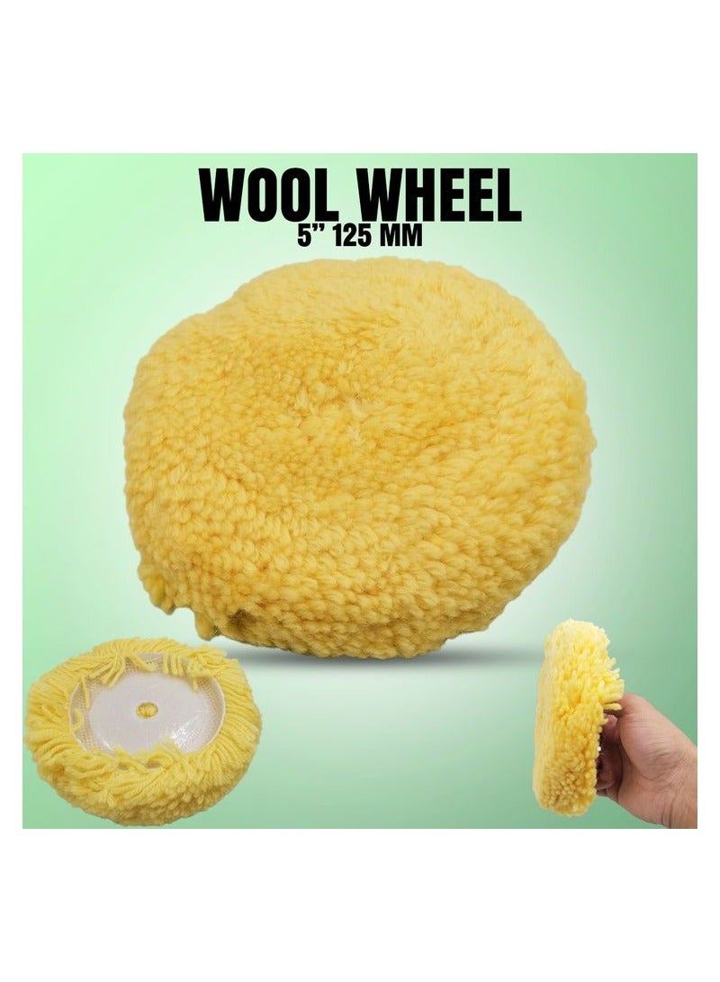 وينر وسادة عجلة تلميع نظيفة وتلميع الصوف من وينر 5/125 ملم باللون الأصفر - Image 1