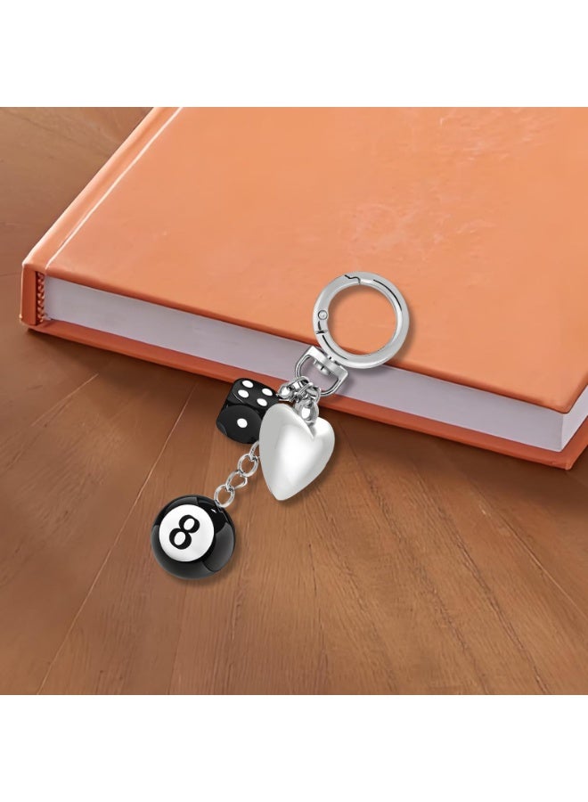 GNAFOTU Keychain Bag Charms Cute Cool Accessories Gifts，Lucky 8 - Image 5