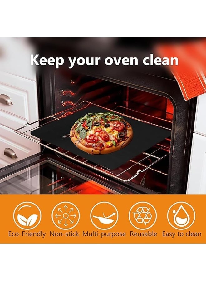 Chabeia 2 Pcs Oven Liners, for Bottom of Electric Gas Oven, Oven Liners BPA and PFOA Free, 40x33 cm Heavy Duty Non Stick Teflon Oven Mats, reusable for Toaster, Convection, Microwave Ovens Grills（Black） - Image 4