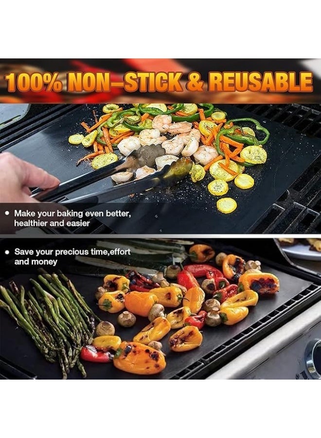 Chabeia 2 Pcs Oven Liners, for Bottom of Electric Gas Oven, Oven Liners BPA and PFOA Free, 40x33 cm Heavy Duty Non Stick Teflon Oven Mats, reusable for Toaster, Convection, Microwave Ovens Grills（Black） - Image 3