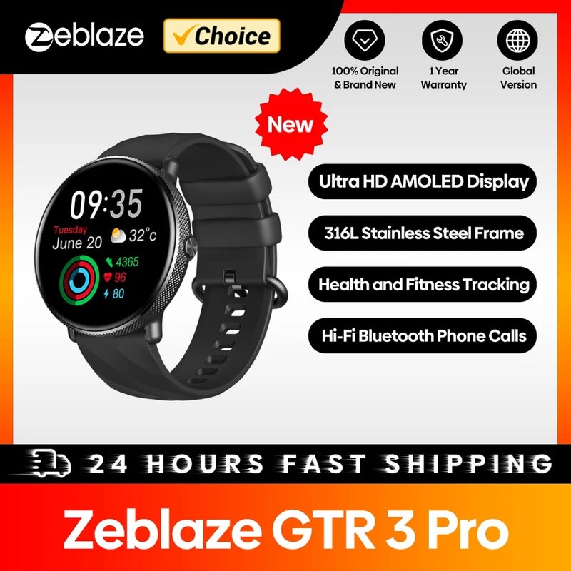 زيبليز ساعة ذكية Zeblaze GTR 3 Pro Amoled Display Make/Answer Phone Calls Smart Watch 316L Stainless Steel Fitness Smartwatch For Men Women, Champagne Gold - Image 2