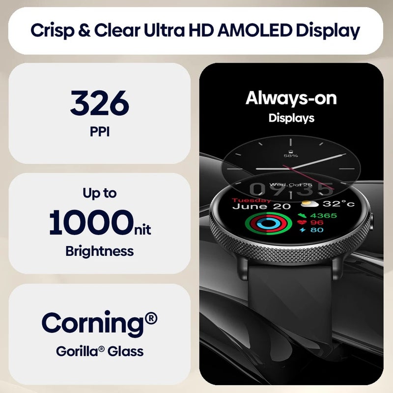 زيبليز ساعة ذكية Zeblaze GTR 3 Pro Amoled Display Make/Answer Phone Calls Smart Watch 316L Stainless Steel Fitness Smartwatch For Men Women, Champagne Gold - Image 4