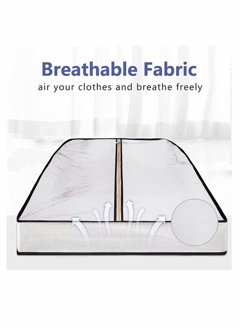 KASTWAVE Garment Bags,  Hanging Garment Bags, 40" Hanging Garment Bags for Closet Storage Suit Bag 4" Gusseted Clear Clothes Cover for Coat, Jacket, Sweater (3 Packs)  - Image 3