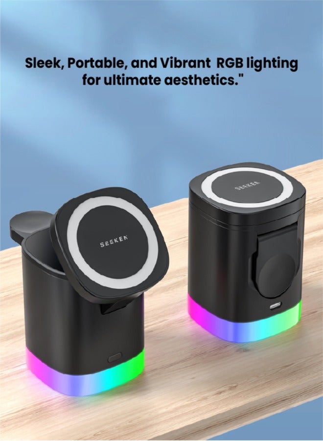 Seeken SEEKEN 3 IN 1 Magpower Charging Station | 3-in-1 Wireless Charging Dock | Magnetic Charger | Wireless Charger | Multi-Device Charger | Premium Design.  - Image 5