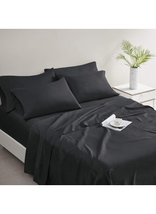 Comfort Spaces Microfiber Bed Sheets Set 14 Deep Pocket Wrinkle Resistant All Around Elastic  YearRound Cozy Bedding Sheet Matching Pillow Cases King Black 6 Piece - pzsku/Z9D5CEAB71E41516F02D7Z/45/1749491013/f335cb0b-5657-476a-87de-27de04f2860b