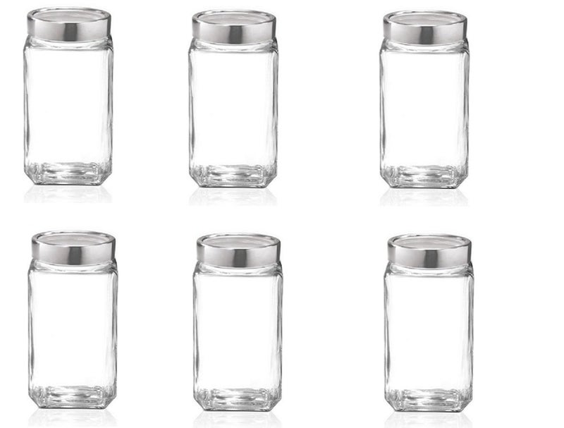 Treo Cube Jar 1800ml Storage Container - Transparent , 6 Pcs Glassware - Image 2