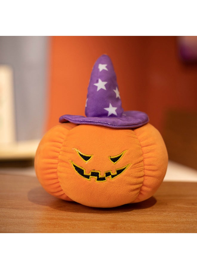 Overseas  Pumpkin Plush Toy Pillow Funny Devil Pumpkin Pillow Plush Toy Doll-Specifications:35cm (kg)-Color:Devil's Teeth-purple Stars - Image 1