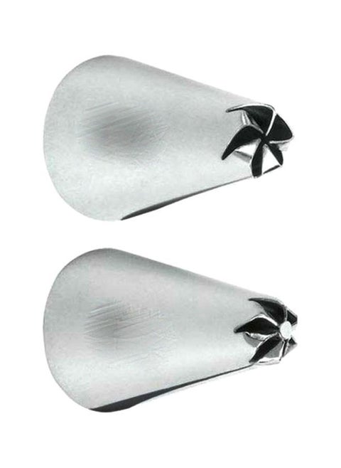 2-Piece Left Handed Drop Flower Tip Set Silver