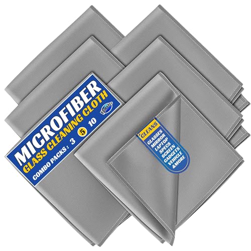 F8WARES 5PK Microfiber Glass Cleaning Cloth for Windows & Mirrors - Thickened Magic Cleaning Cloths and Wipes - Anti Scratch Dusting Cloth for Kitchen,Car,Specs,Laptop,Mobile & Tv Screen Cleaning - Image 1