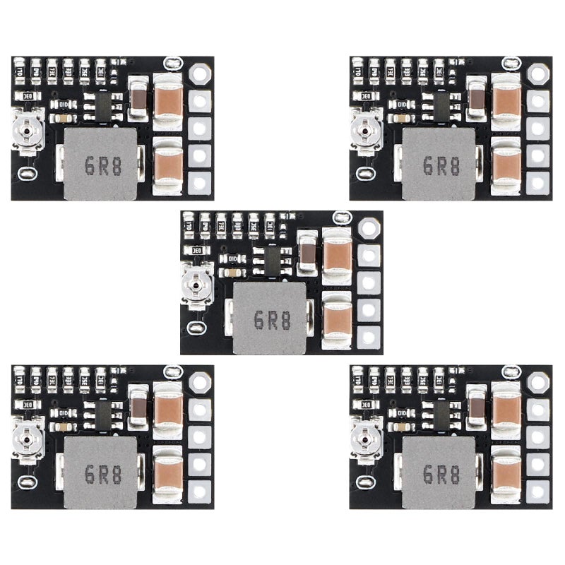 DROK DC 5V Power Converter, 5pcs Mini Voltage Buck Regulator DC 4.5-20V 12V 9V Step Down to 5V Reducer Transformer Board 3A 10W Adjustable Fixed Volt Output Step-Down Power Supply Stabilize - Image 1