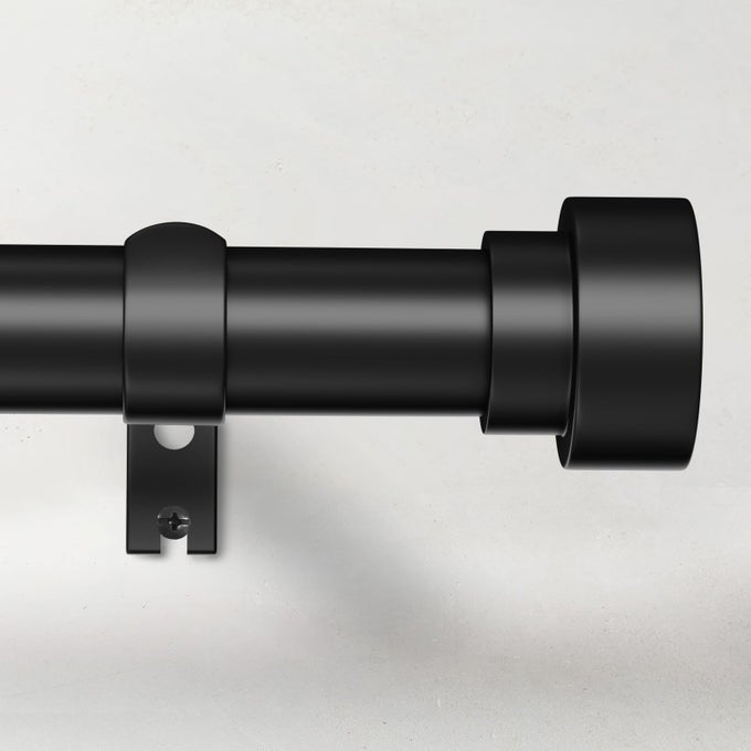 Black Curtain Rods for Windows 32 to 120 Inch 2610 Feet 1 Inch Diameter Adjustable Heavy Duty Curtain Rod Modern Style Indoor Outdoor Long Window Drapery Rods with End Caps