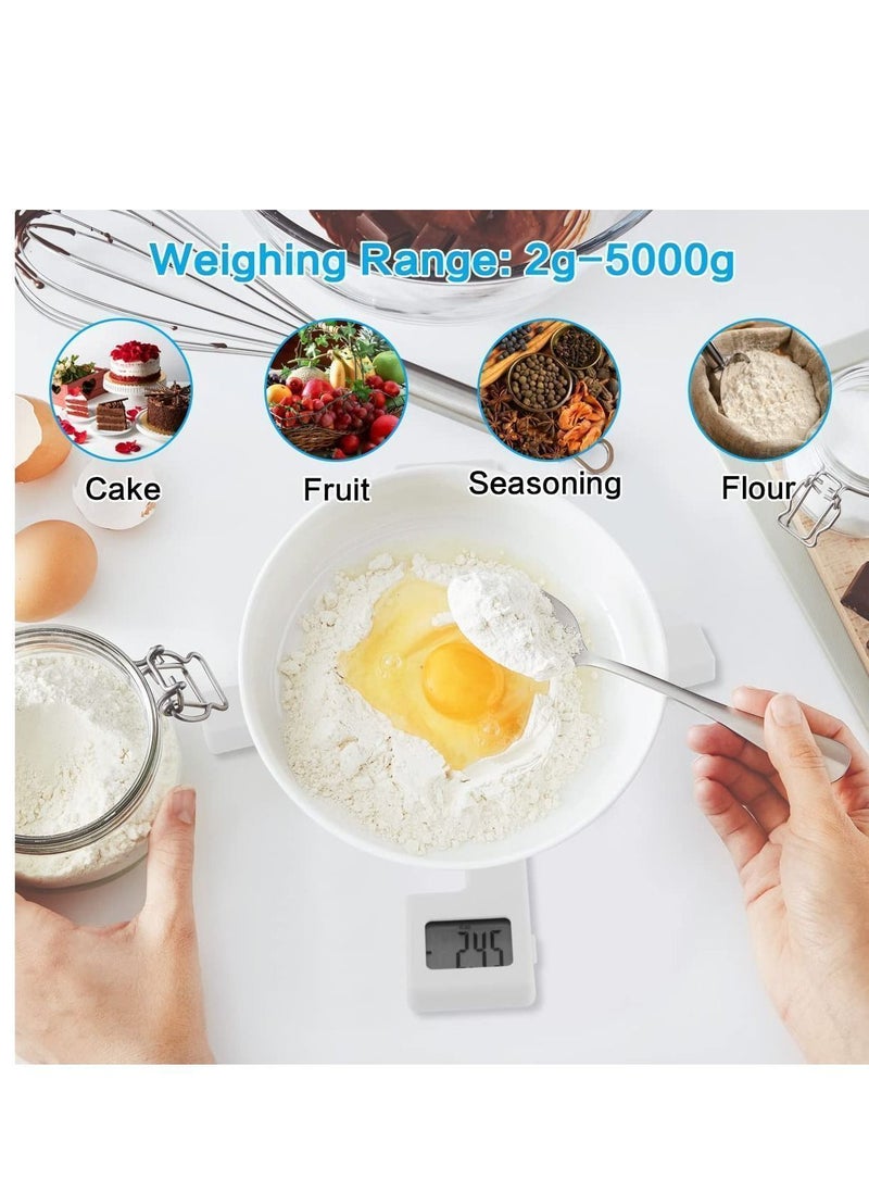 Y&D - Foldable Kitchen Scale, High Precision Portable Food Scale with LCD Display and Tare Function Automatic Power Off for Food, Coffee, Cat, Dog Cake Flour - Image 1