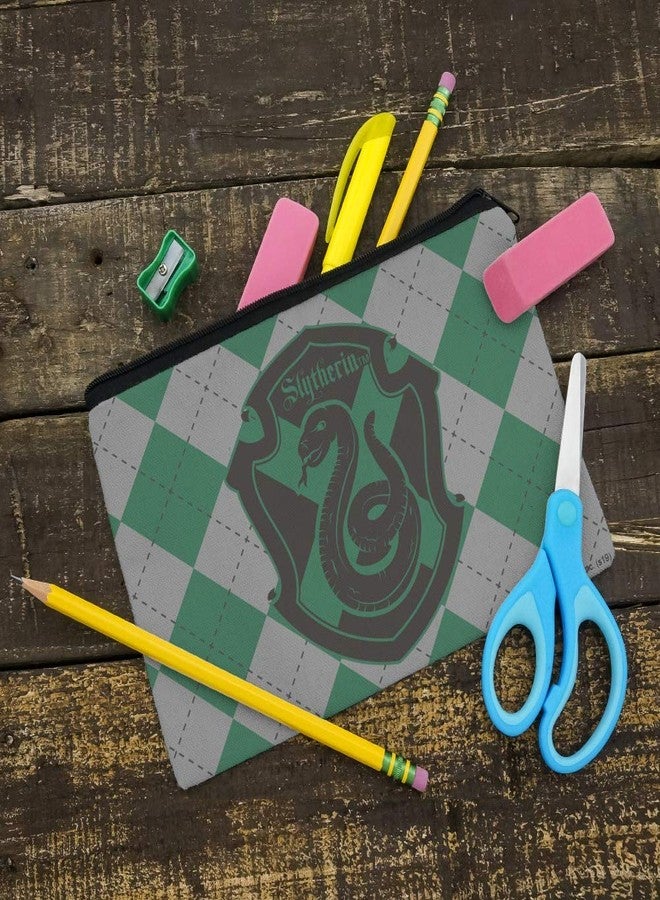 GRAPHICS & MORE Harry Potter Slytherin Plaid Sigil Pencil Pen Organizer Zipper Pouch Case - Image 2
