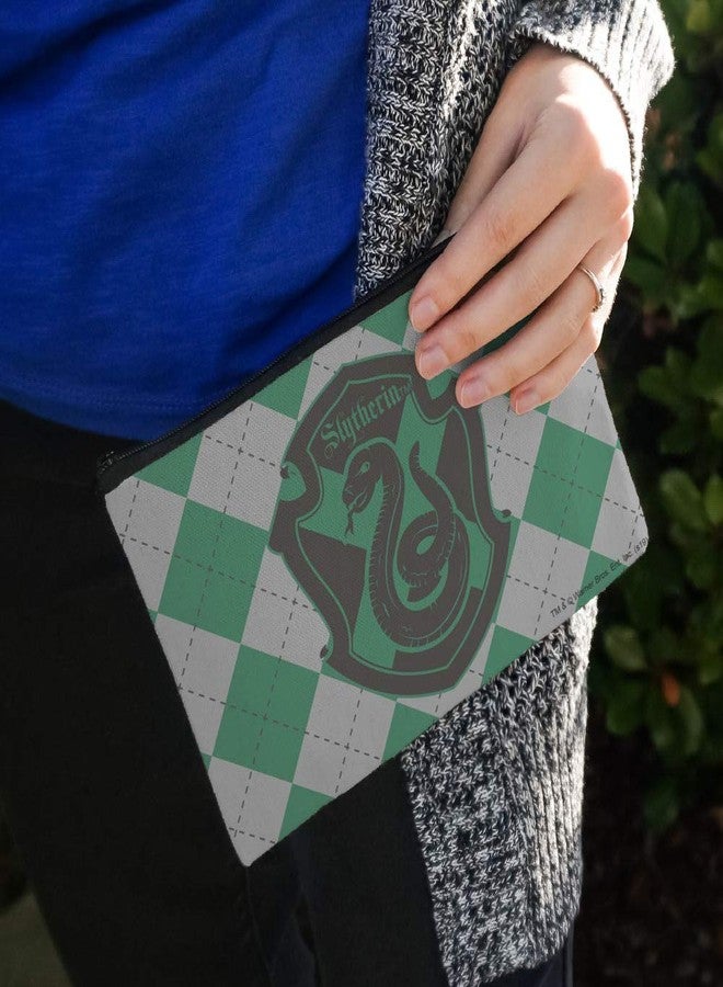 GRAPHICS & MORE Harry Potter Slytherin Plaid Sigil Pencil Pen Organizer Zipper Pouch Case - Image 3
