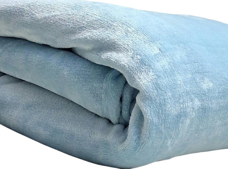 CHANDRAVATI Premium Plush Solid Summer Single Bed Dohar/Ac Blanket | 200 GSM Reversible Lightweight Cozy Soft for Single Bed, Sofa, Couch, Travel & Camping || (Sky Blue, Double) - Image 3