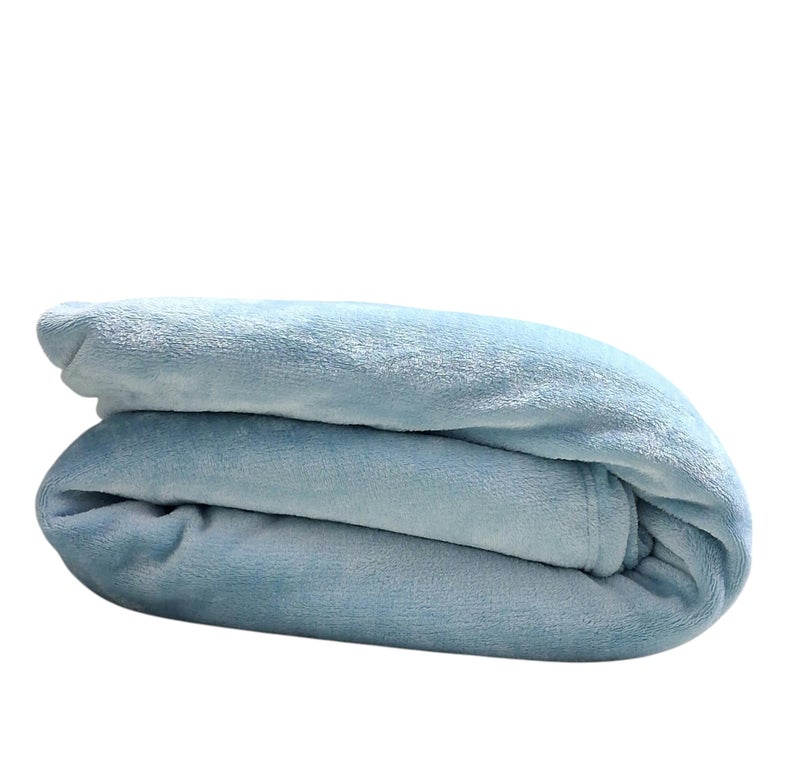 CHANDRAVATI Premium Plush Solid Summer Single Bed Dohar/Ac Blanket | 200 GSM Reversible Lightweight Cozy Soft for Single Bed, Sofa, Couch, Travel & Camping || (Sky Blue, Double) - Image 4