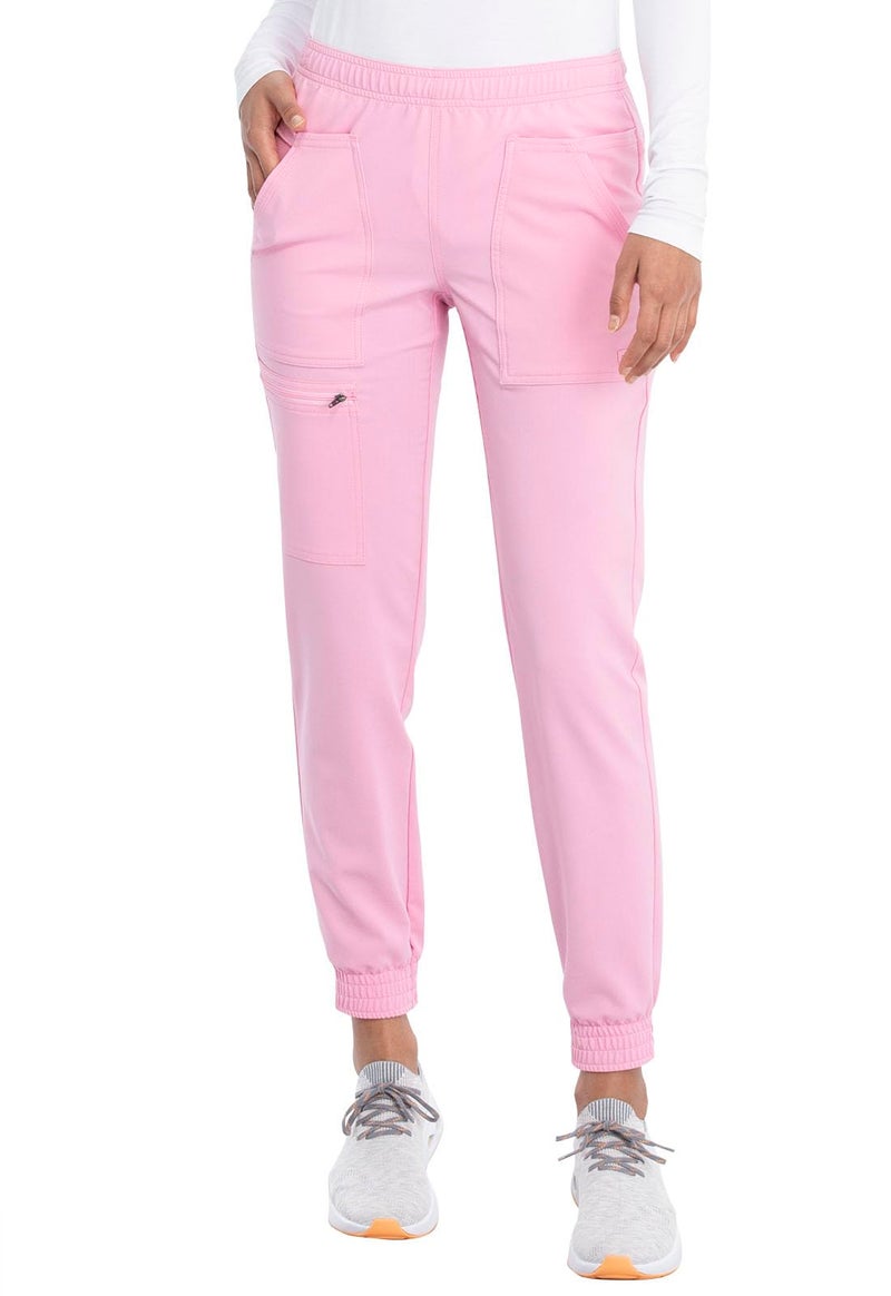 Cherokee Women's Mid Rise Tapered Leg Jogger Scrubs Pant, Vintage Pink - Image 2