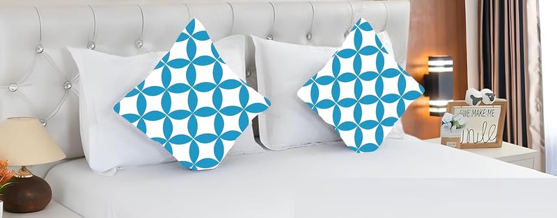 BLUEDOT Premium Velvet Quilted Set of Bed Runner (16 x 96 inches) and 2 Cushion Covers (16 x 16 inches) Combo Set- Green (Blue Rangoli) - Image 3