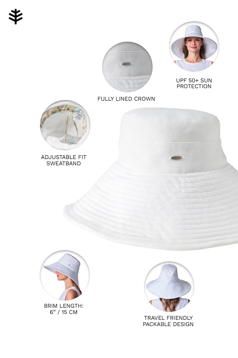 Coolibar Women's Beach Hat - UPF 50+ Sun Protection - Brittany in Natural Modern Herringbone - Image 2