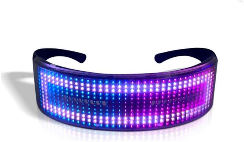 نظارات متوهجة باللون الكامل قابلة للتخصيص ، نظارات LED بلوتوث 4.0 RGB قابلة للبرمجة ، نظارات LED ذات الألوان الكاملة ، نظارات LED ذات الأسلوب المستقبلي القابلة لإعادة الشحن USB (باللون الكامل) - Image 1