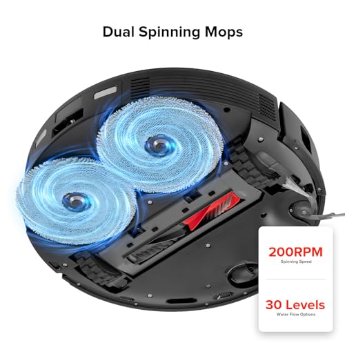 roborock Rotating Mop Cloth for Saros 10R & Saros Z70 Robot Vacuum Cleaner, 4PCS High-Absorbency Microfiber, 200 RPM Spinning Speed, 30 Water Flow Levels - Image 5