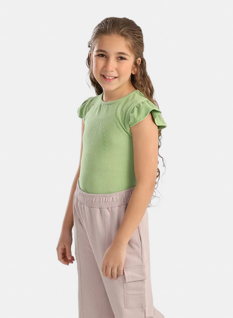 Carina Girly Ribbed Ruffle Top - Image 3