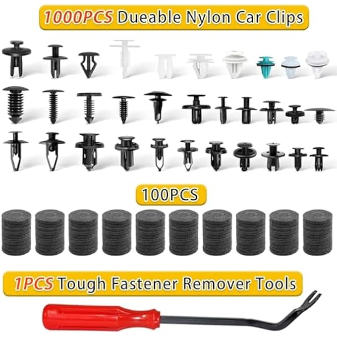 rayihni 1101 Pcs Car Door Panel Trim Clips Kit 32 Most Popular Sizes Cars Body Kits 1 Pcs Fastener Remover Bumper Retainer Clips Car Plastic Rivets Fasteners Push Retainer Kit Auto Push Pin Riv - Image 3