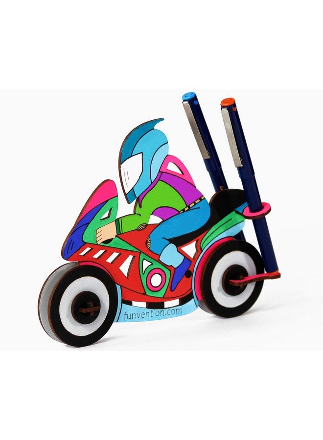 فنفينشين دراجة فنفنشن - نموذج تلوين ثلاثي الأبعاد (عبوة من 6 قطع) - منظم مكتبي قابل للحمل بنفسك - لعبة ألغاز ثلاثية الأبعاد لتعلم العلوم والرياضيات والهندسة والتكنولوجيا - مجموعة فنية وتلوين ورسم للأطفال - هدية عيد ميلاد، مجموعة حفلات للأطفال - Image 3