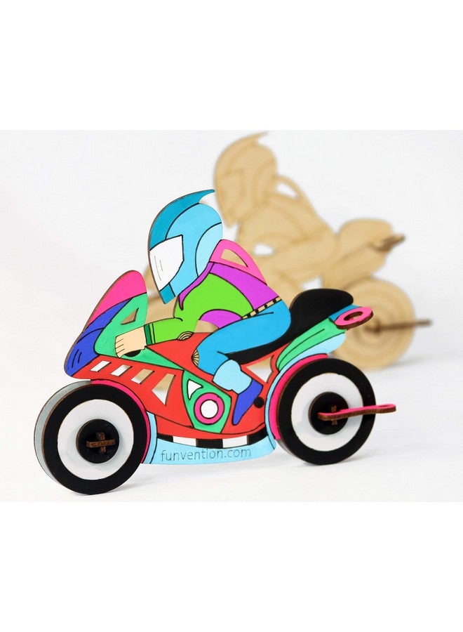 فنفينشين دراجة فنفنشن - نموذج تلوين ثلاثي الأبعاد (عبوة من 6 قطع) - منظم مكتبي قابل للحمل بنفسك - لعبة ألغاز ثلاثية الأبعاد لتعلم العلوم والرياضيات والهندسة والتكنولوجيا - مجموعة فنية وتلوين ورسم للأطفال - هدية عيد ميلاد، مجموعة حفلات للأطفال - Image 2