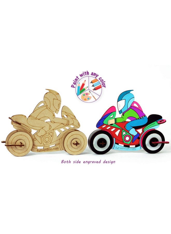 فنفينشين دراجة فنفنشن - نموذج تلوين ثلاثي الأبعاد (عبوة من 6 قطع) - منظم مكتبي قابل للحمل بنفسك - لعبة ألغاز ثلاثية الأبعاد لتعلم العلوم والرياضيات والهندسة والتكنولوجيا - مجموعة فنية وتلوين ورسم للأطفال - هدية عيد ميلاد، مجموعة حفلات للأطفال - Image 4