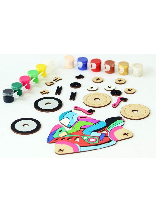 فنفينشين دراجة فنفنشن - نموذج تلوين ثلاثي الأبعاد (عبوة من 6 قطع) - منظم مكتبي قابل للحمل بنفسك - لعبة ألغاز ثلاثية الأبعاد لتعلم العلوم والرياضيات والهندسة والتكنولوجيا - مجموعة فنية وتلوين ورسم للأطفال - هدية عيد ميلاد، مجموعة حفلات للأطفال - Image 5