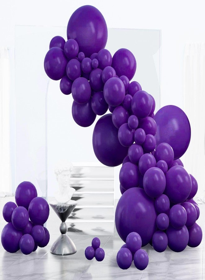 PartyWoo Dark Purple Balloons 152 pcs Different Sizes of 18 12 10 5 Inch Royal Purple Balloon Arch Kit Garland for Graduation Halloween Mardi Gras Baby Shower Birthday Party Decorations Purple-Y16 - Image 1
