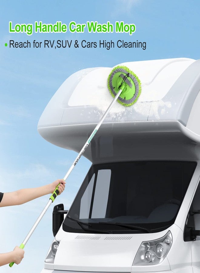 Wontolf 62'' Car Wash Brush with Long Handle Chenille Microfiber Car Wash Mop Car Washing Brush Cleaning Kit Car Wheel Tire Brush Microfiber Towels Cleaning Cloth for Cars RV Truck Boat 9PCS - Image 2