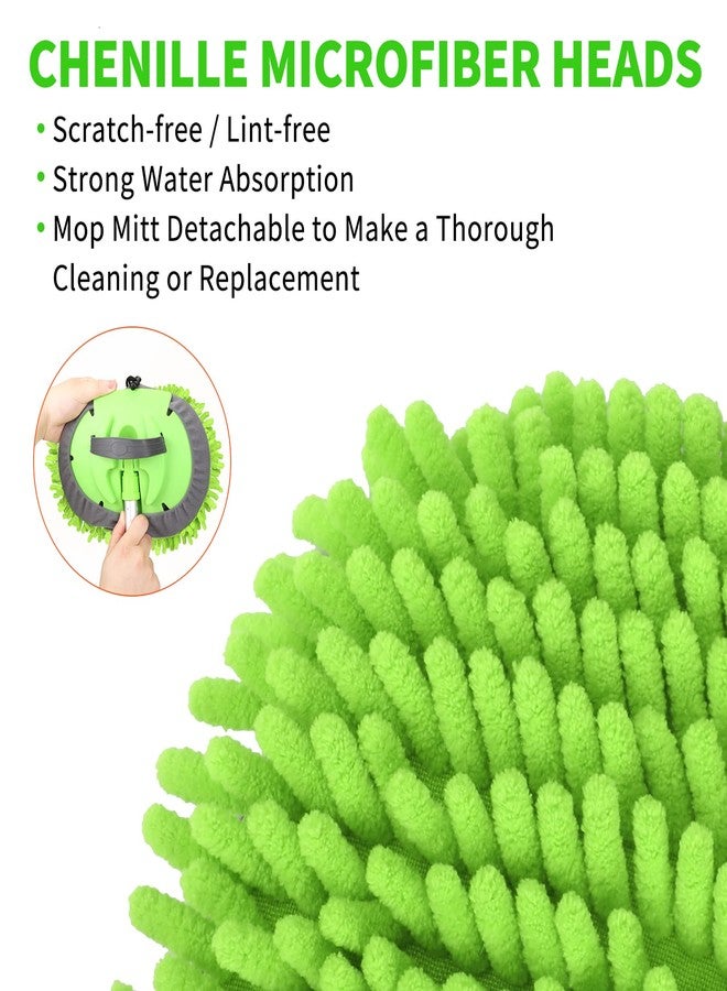 Wontolf 62'' Car Wash Brush with Long Handle Chenille Microfiber Car Wash Mop Car Washing Brush Cleaning Kit Car Wheel Tire Brush Microfiber Towels Cleaning Cloth for Cars RV Truck Boat 9PCS - Image 4