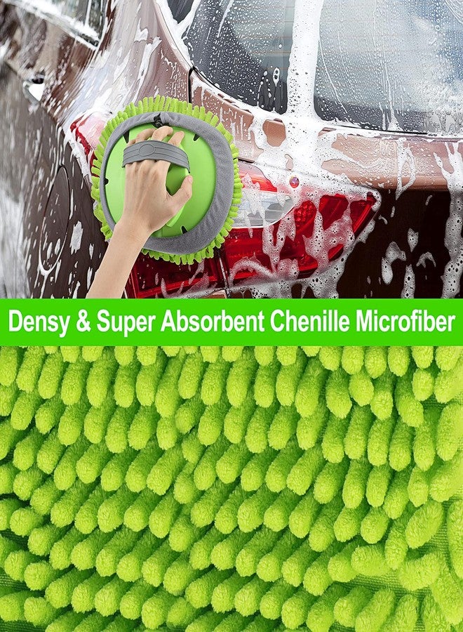 Wontolf 62'' Car Wash Brush with Long Handle Chenille Microfiber Car Wash Mop Car Washing Brush Cleaning Kit Car Wheel Tire Brush Microfiber Towels Cleaning Cloth for Cars RV Truck Boat 9PCS - Image 5