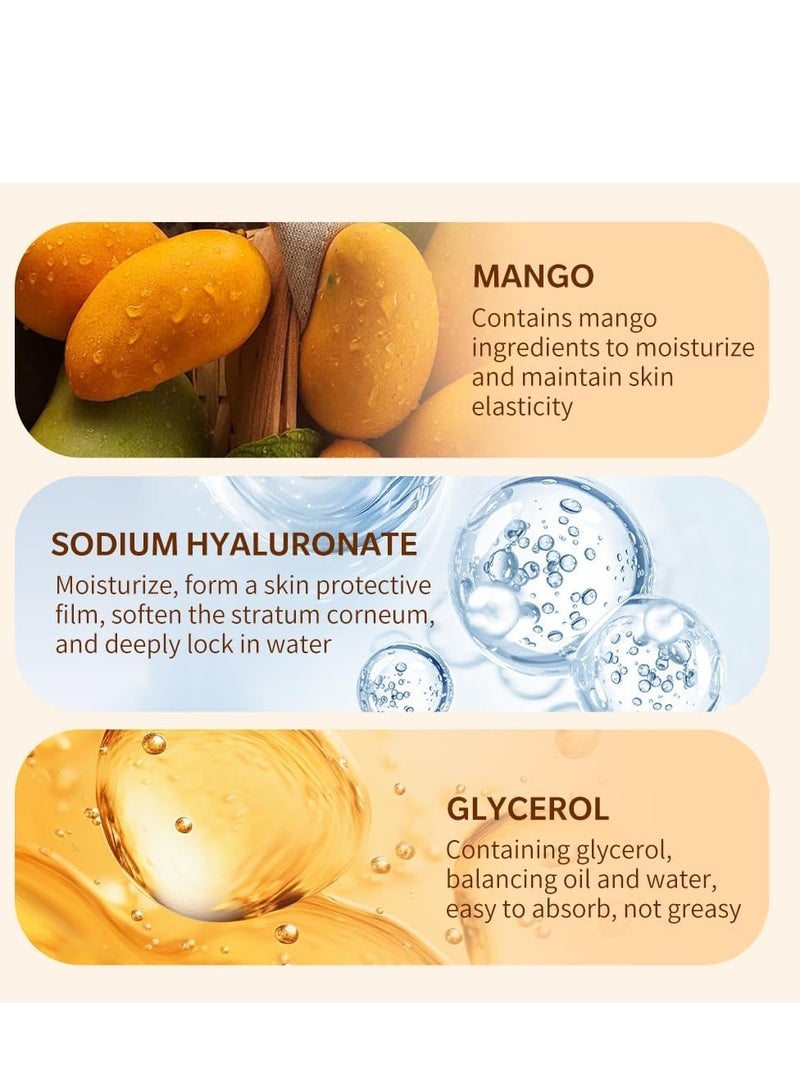 هلوزي زبدة الجسم Mango, لوشن الجسم ذو السعة الكبيرة، مرطب للجسم بالمانجو، غسول الجسم للبشرة الجافة، العناية ببشرة الجسم، بشرة ناعمة ترطيب البشرة بعمق، زبدة الجسم للنساء والرجال (200ml/6.76 أونصة) - Image 2