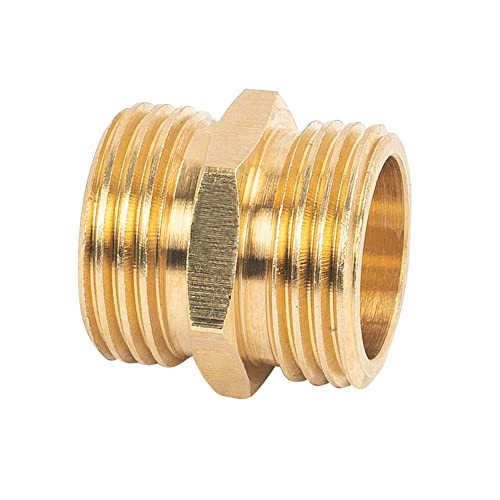 Hourleey Garden Hose Adapter, 3/4 Inch Solid Brass Hose Connectors, 2 Pack Hose Connector with 2 Extra Washers (Male to Male) - Image 4