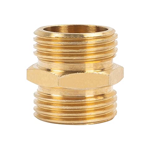 Hourleey Garden Hose Adapter, 3/4 Inch Solid Brass Hose Connectors, 2 Pack Hose Connector with 2 Extra Washers (Male to Male) - Image 5