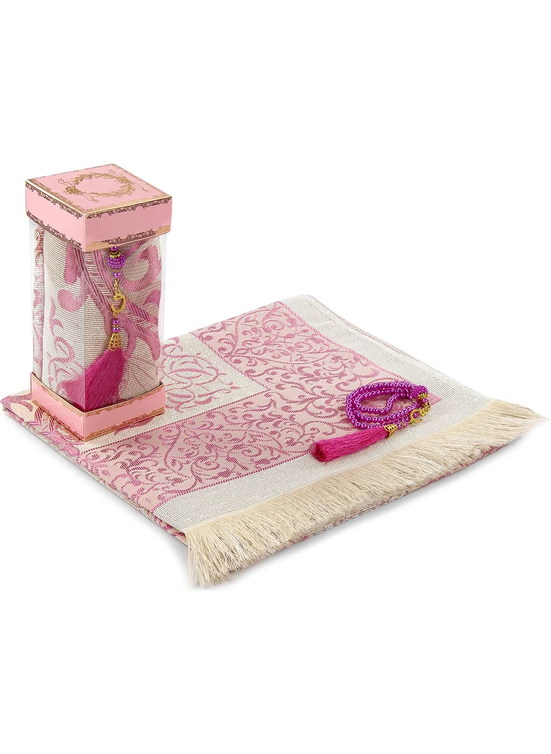 İhvan Online Ihvan Online Prayer Mat, Pearl Prayer Beads, Window Boxed Set Pink Color