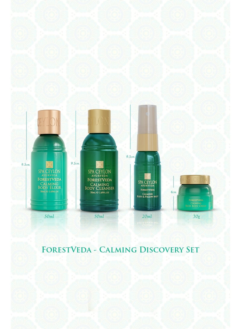 SPA CEYLON ForestVeda Calming Discovery Set | Wellness Spa Set | Pampering Trial Set | Relaxing Gift with Travel Size Body Lotion, Shower Gel, Body Cream & Pillow Mist, 4-Piece Set | Ayurvedic Discovery Set - Image 2