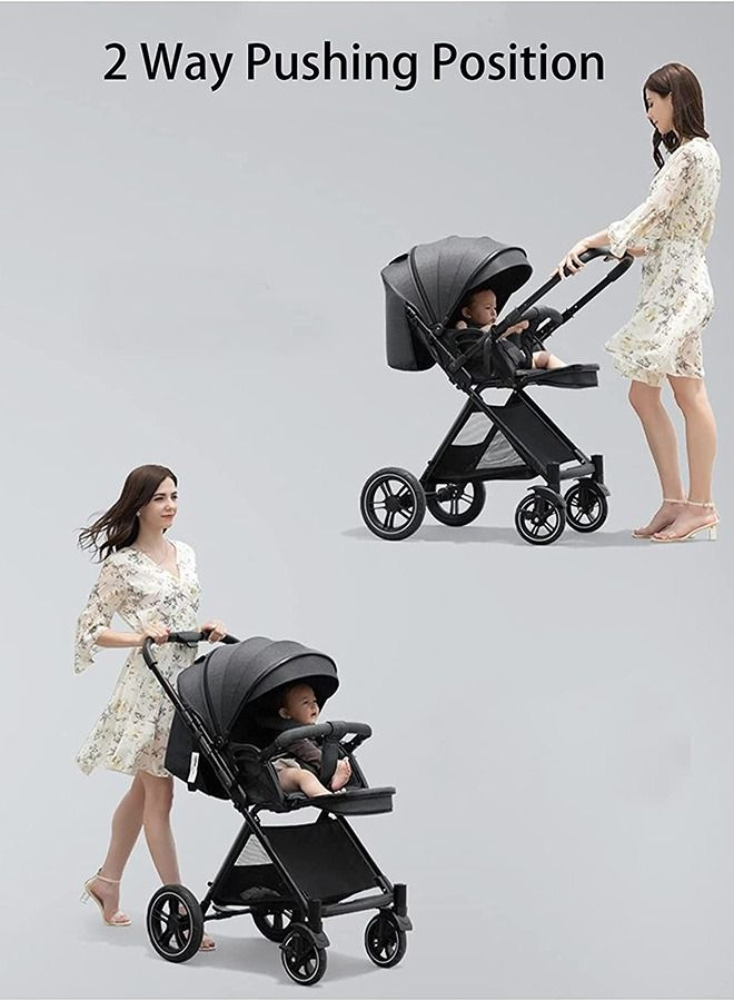 ليموس عربة أطفال خفيفة الوزن قابلة للطي مع صينية للجلوس في اتجاهين (أزرق) - Image 5